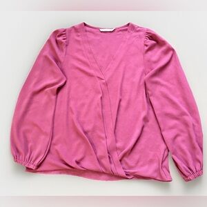 Lush Women's Wrap-Style Top in Rose Pink
